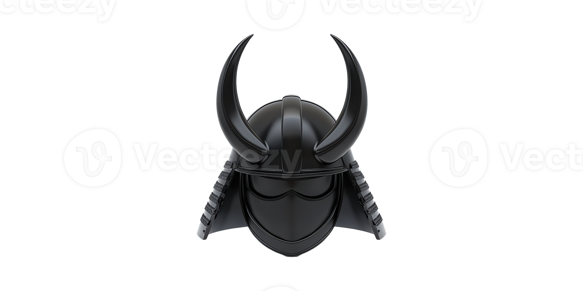 Samurai Helmet With Horns. Symbol Of Japanese Warrior Culture And Tradition Isolated On Transparent Background png