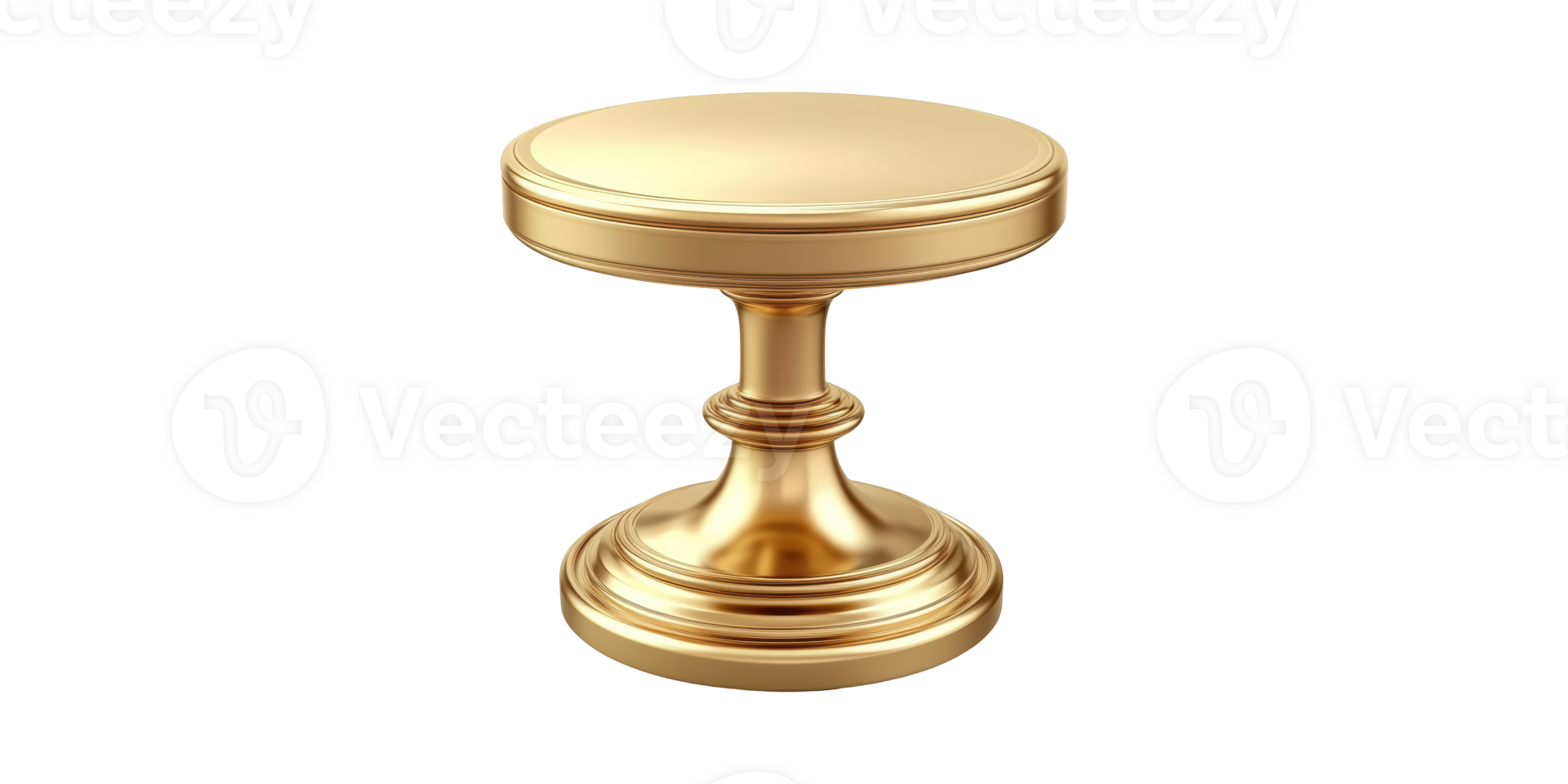Golden Pedestal Trophy Base. Luxurious Display Stand For Awards And Achievements Isolated On Transparent Background png