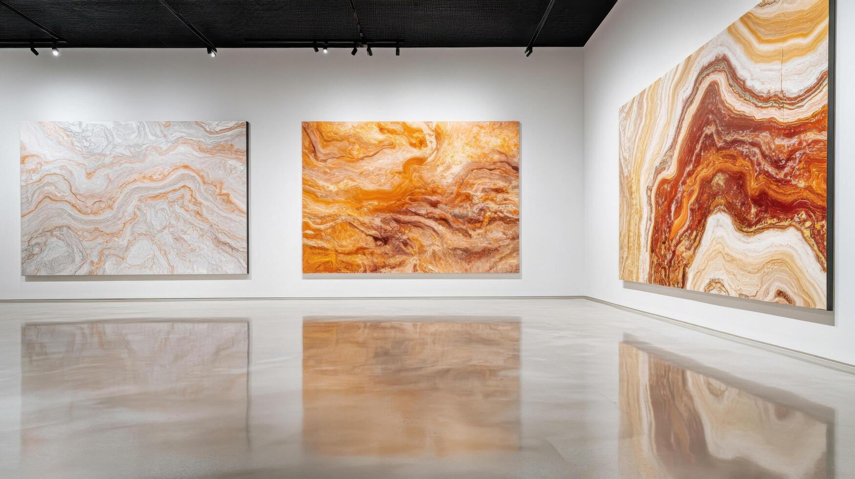Colorful Marble Wall Contemporary Exhibit Design photo