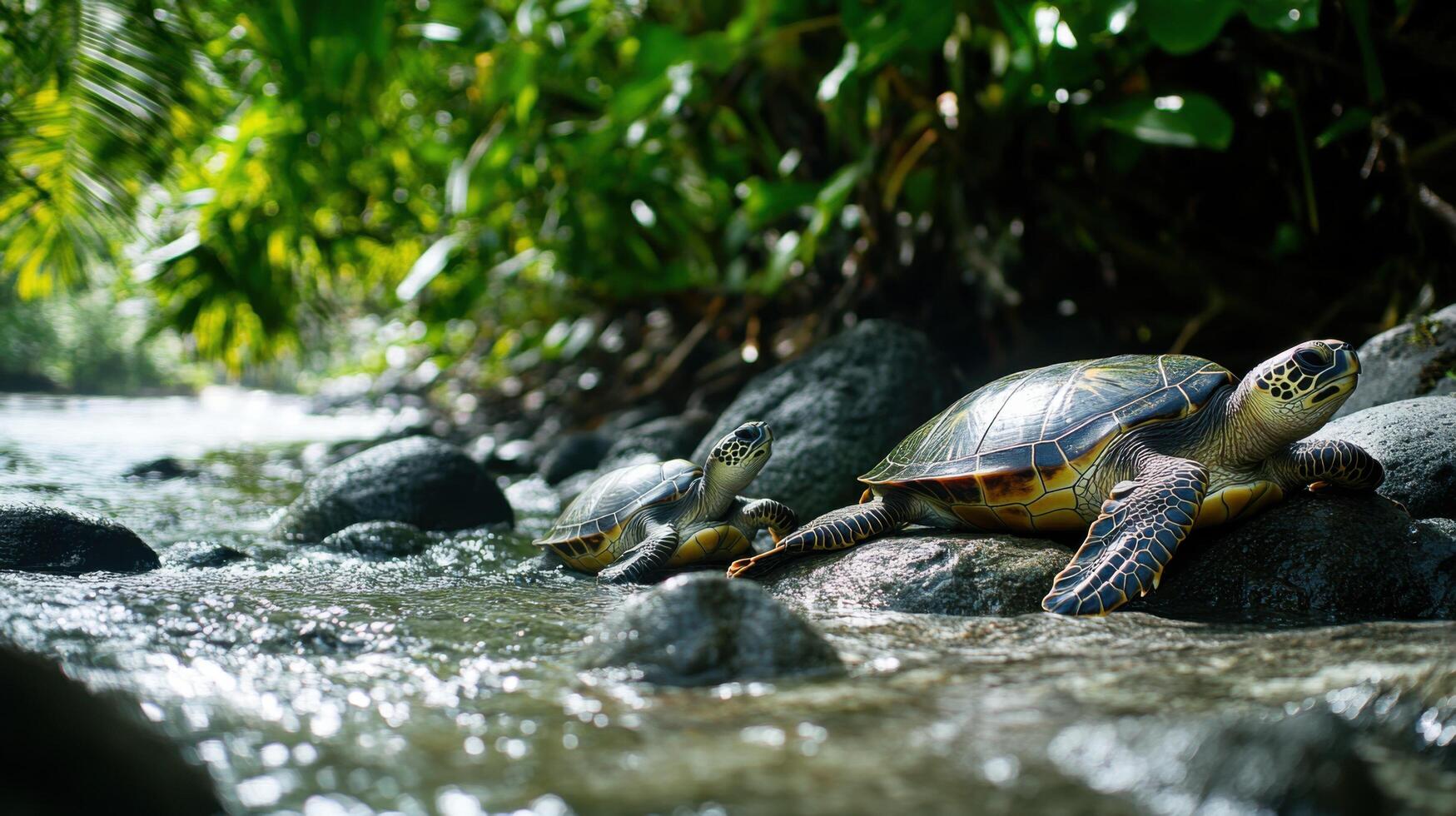 Rockside Getaway for Basking Turtles photo