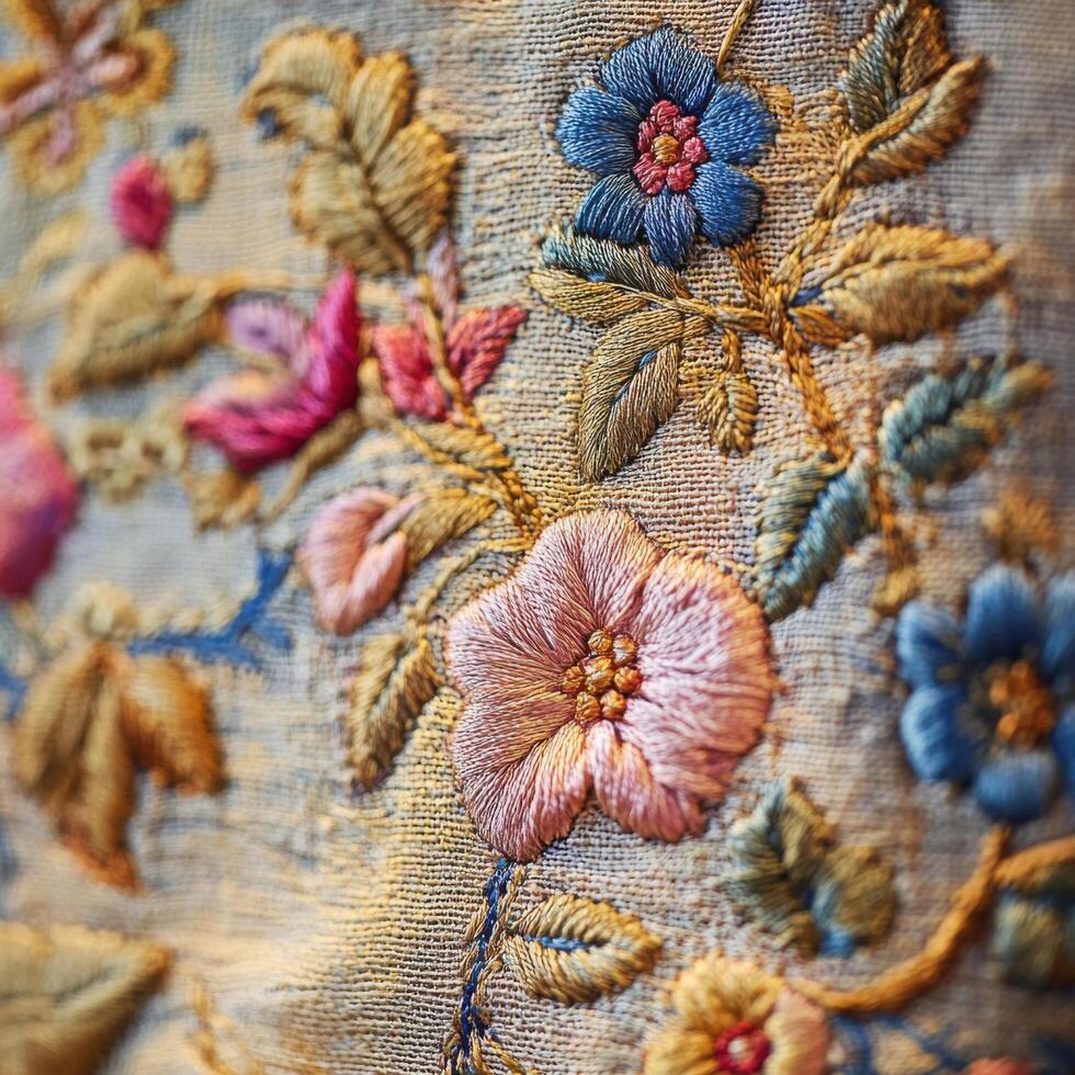 Careful Stitching on Vintage Cloth photo
