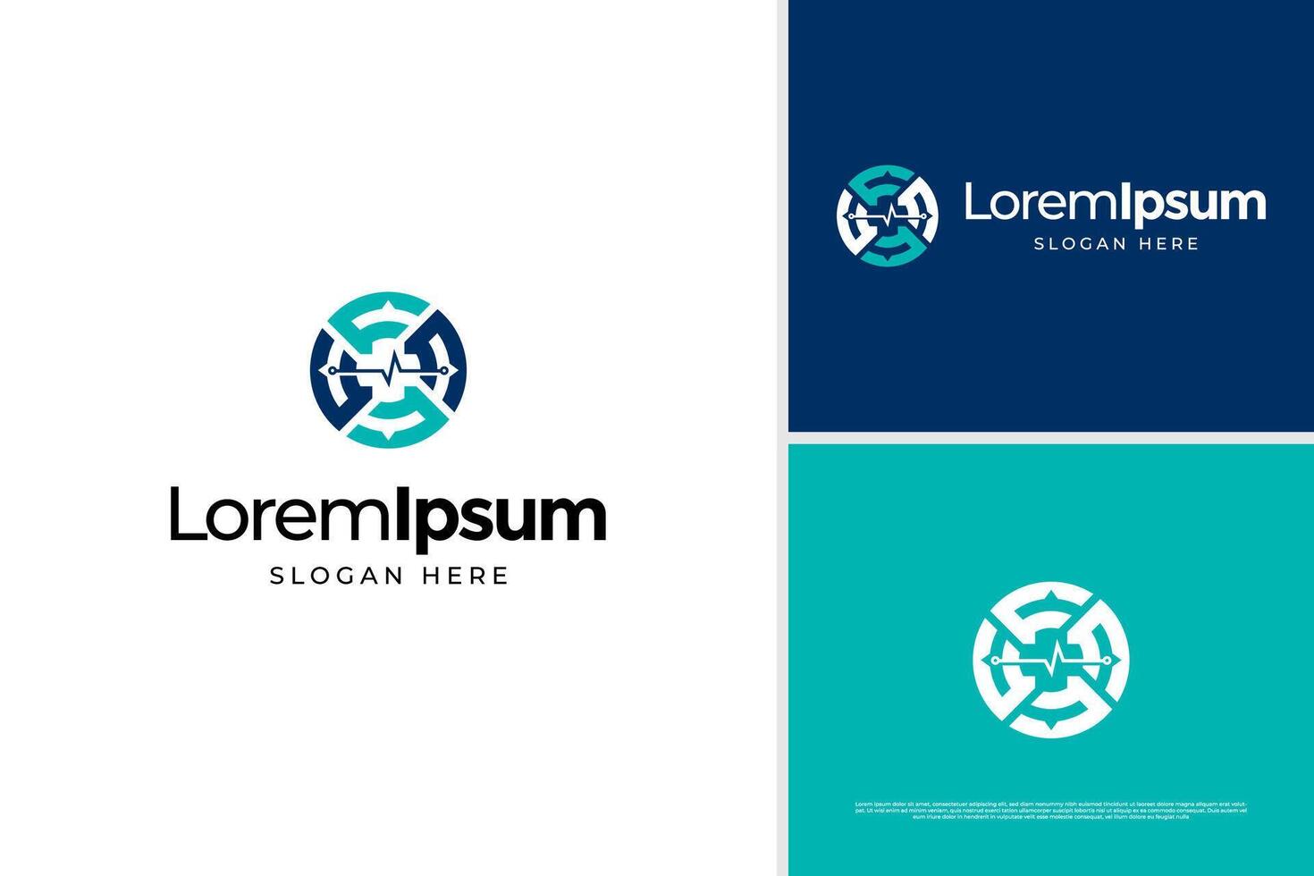 Clinic compass logo design concept. Healthcare logo design template vector