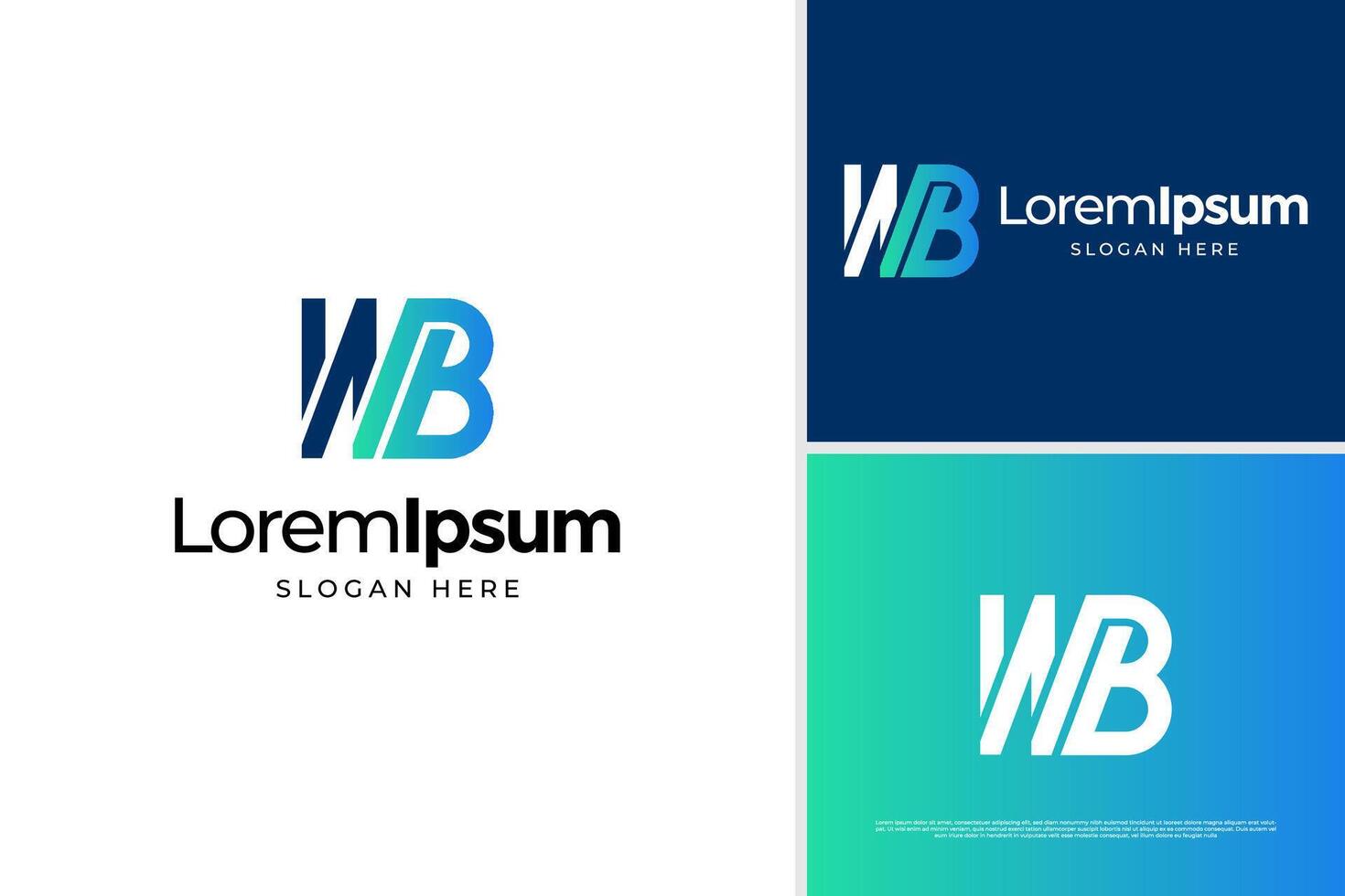 Creative letter W B sport logo. Business logo design template vector