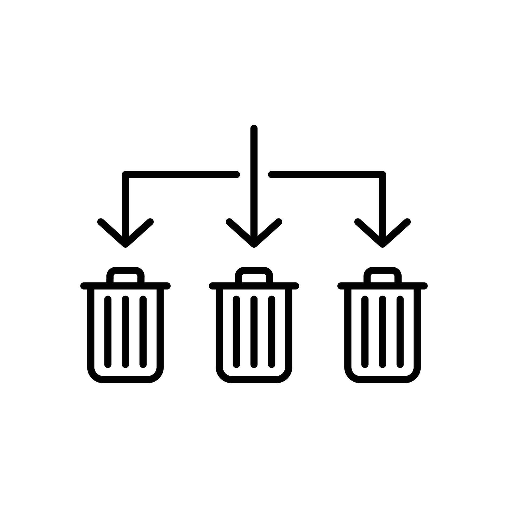 Waste Sorting icon outline style. Waste segregation, sorting garbage by ...