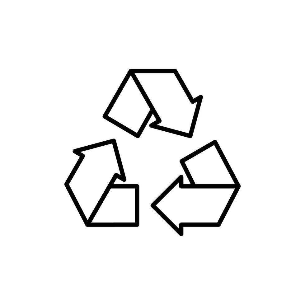 Recycle icon outline style. Eco friendly practices, suitable for environmental initiatives and sustainability projects concept. Thin line symbol. Illustration isolated. vector