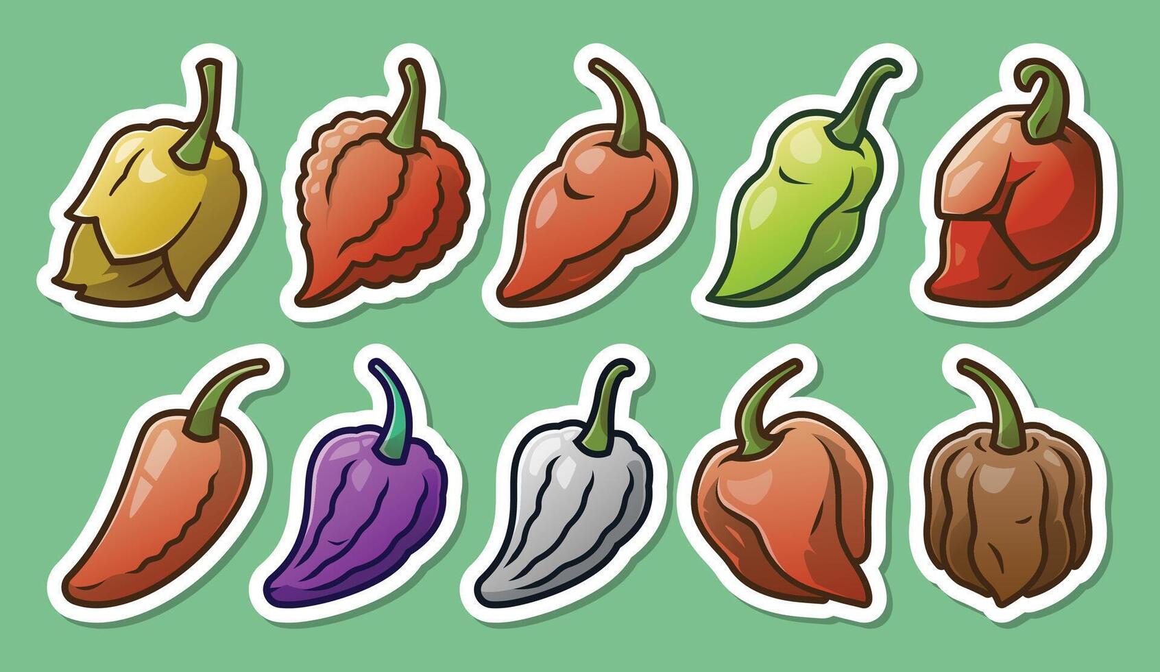 Top 10 Spiciest Peppers in The World. vector
