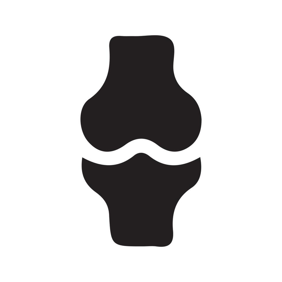 Simple black joint bone icon isolated on white background vector