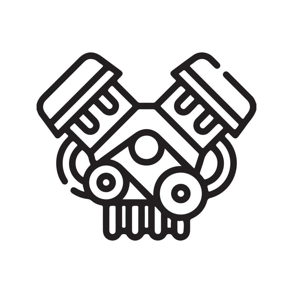 Piston Engine Line Icon vector