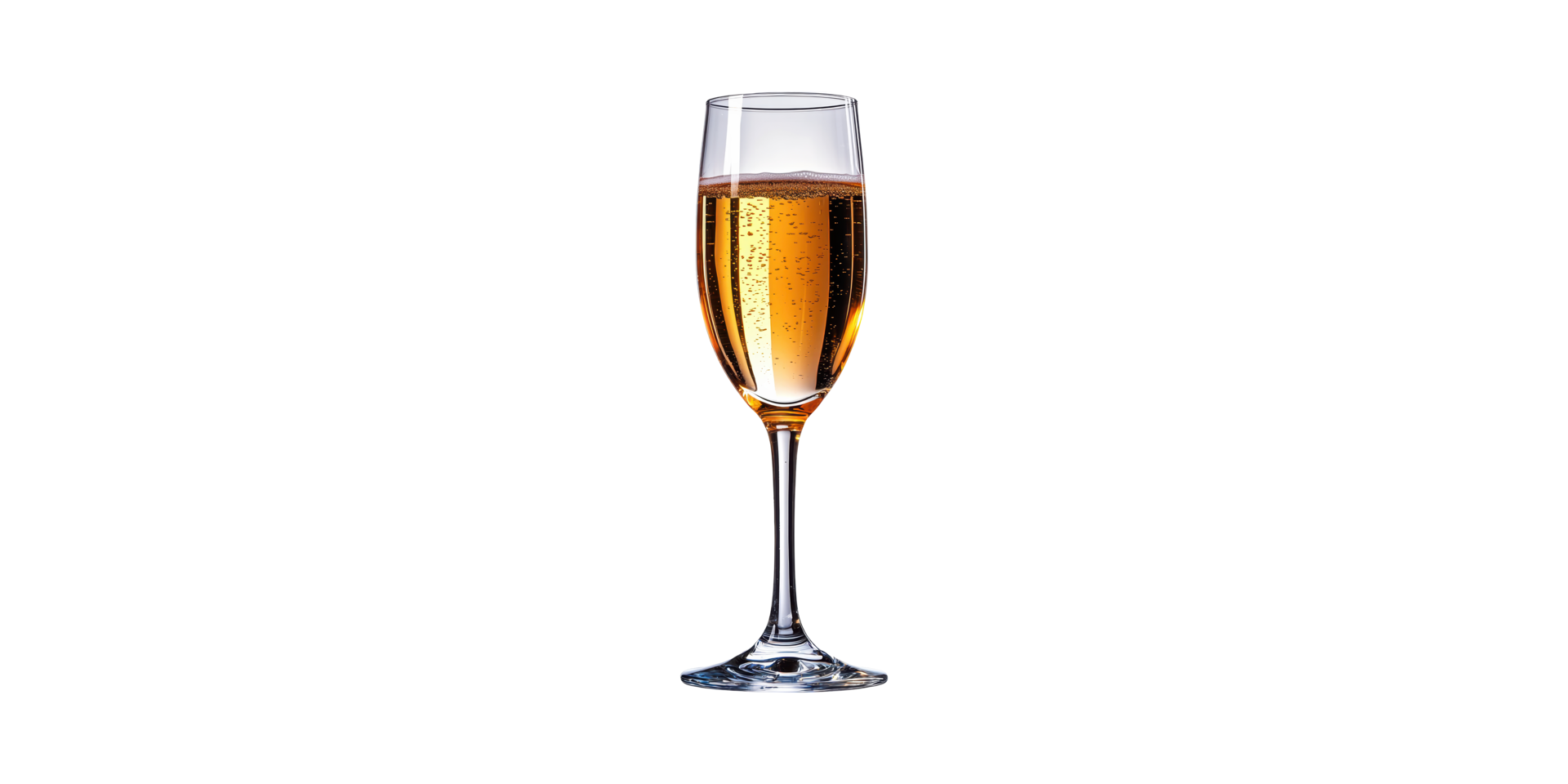 Champagne Flute With Sparkling Wine. Celebration And Elegance In Glassware Isolated On Transparent Background. png