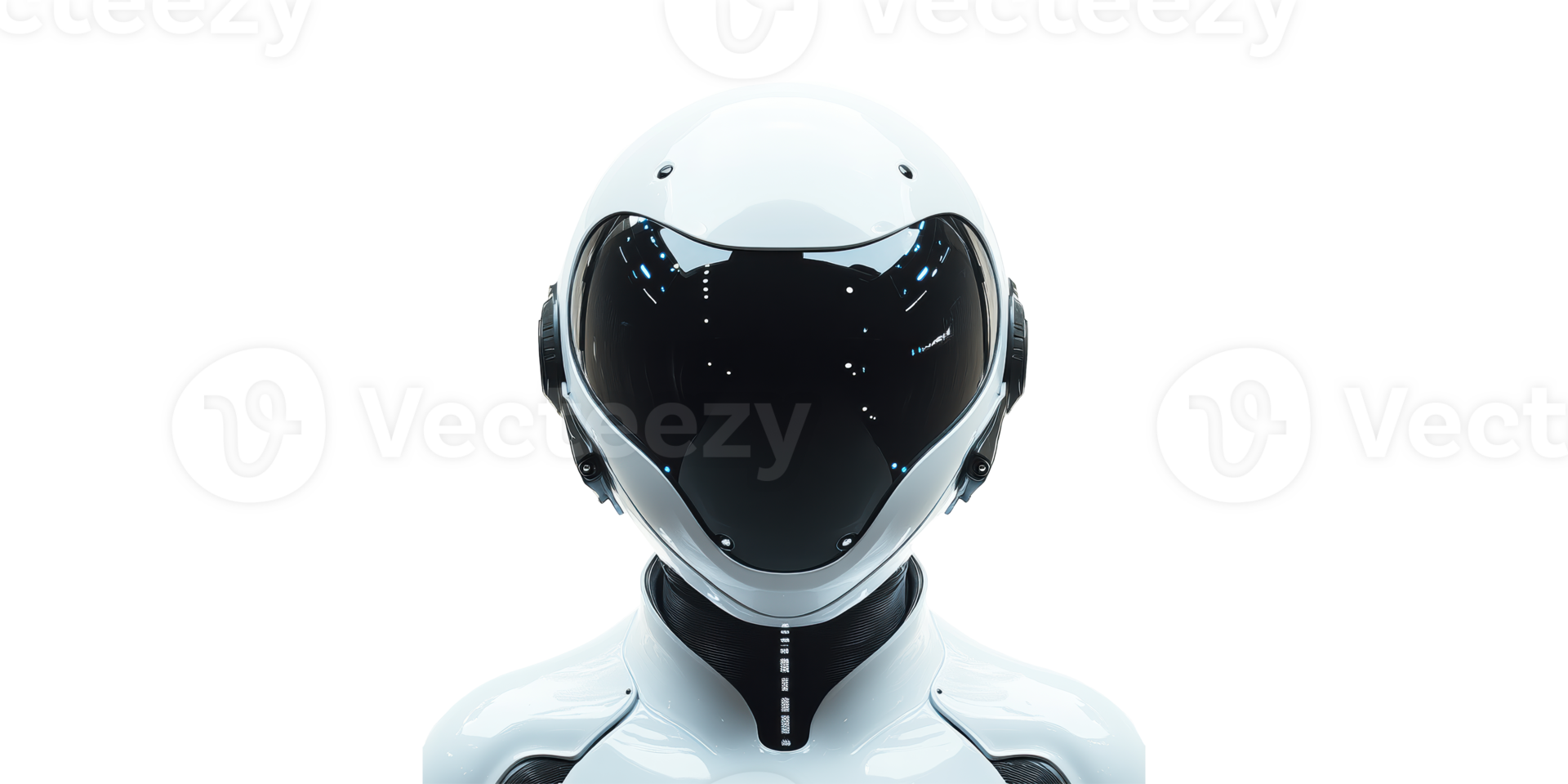 Futuristic Robot Helmet With Black Visor. Advanced Technology And Ai Innovation Concept Isolated On Transparent Background png