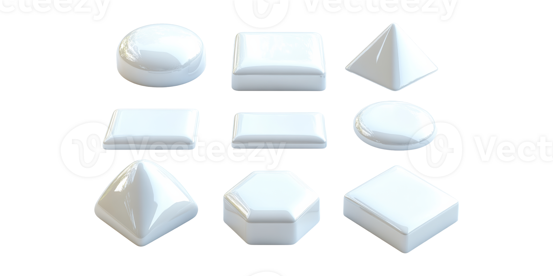 Geometric 3D Shapes Collection. Abstract Design Elements For Creative Projects Isolated On Transparent Background png