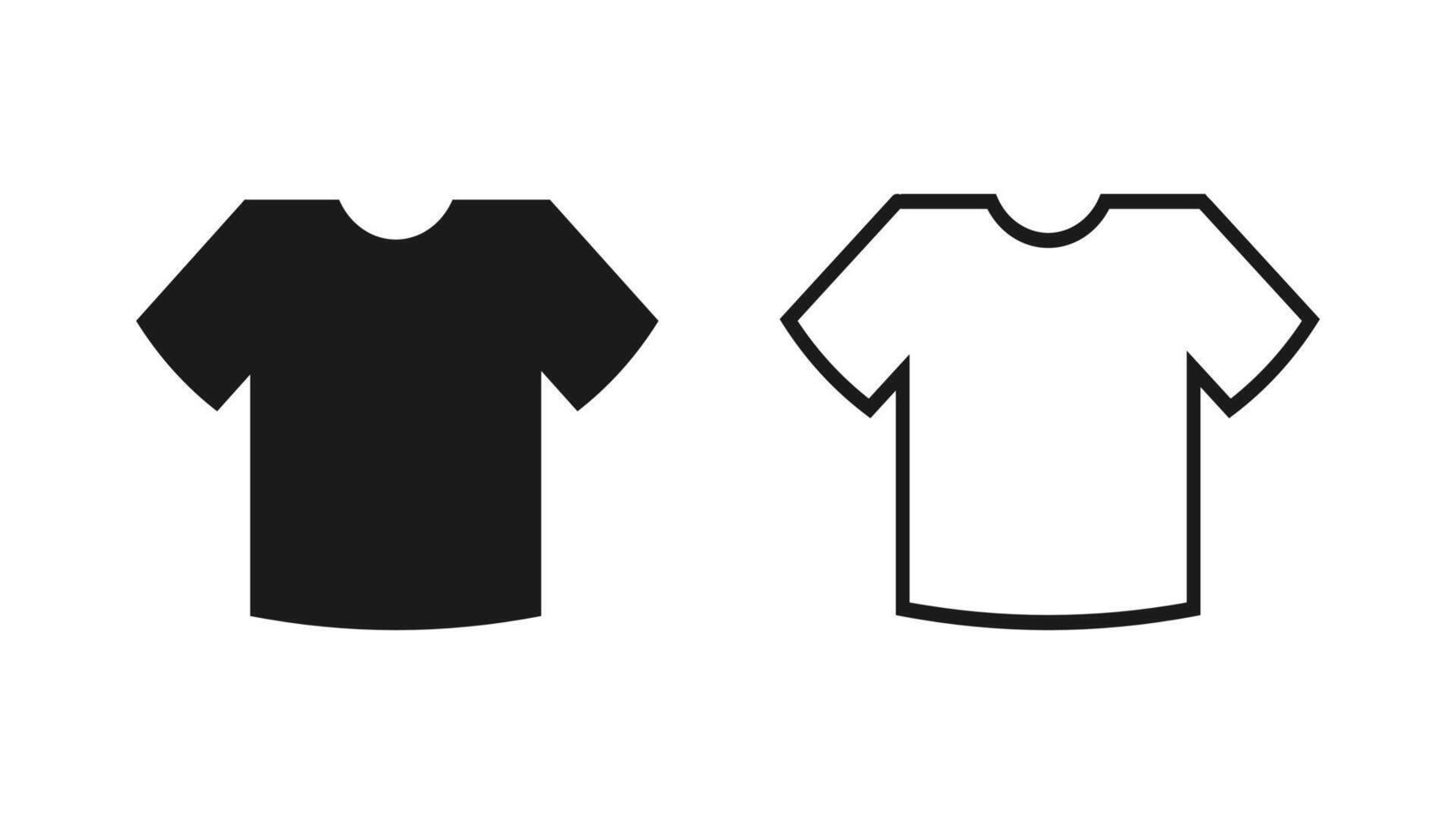 T-shirt icon on white background. stock illustration. black and white vector