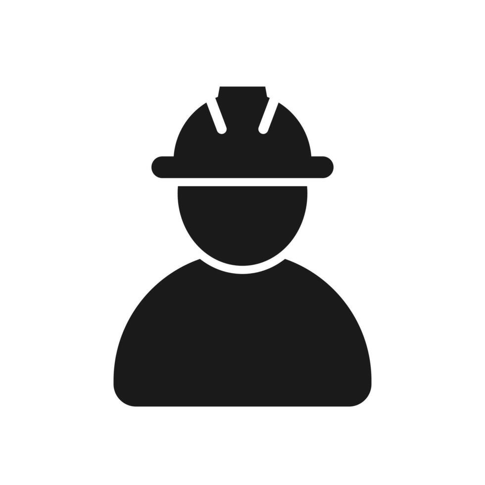 Construction Worker Icon - Person Profile Avatar Pictogram stock illustration. Labor vector