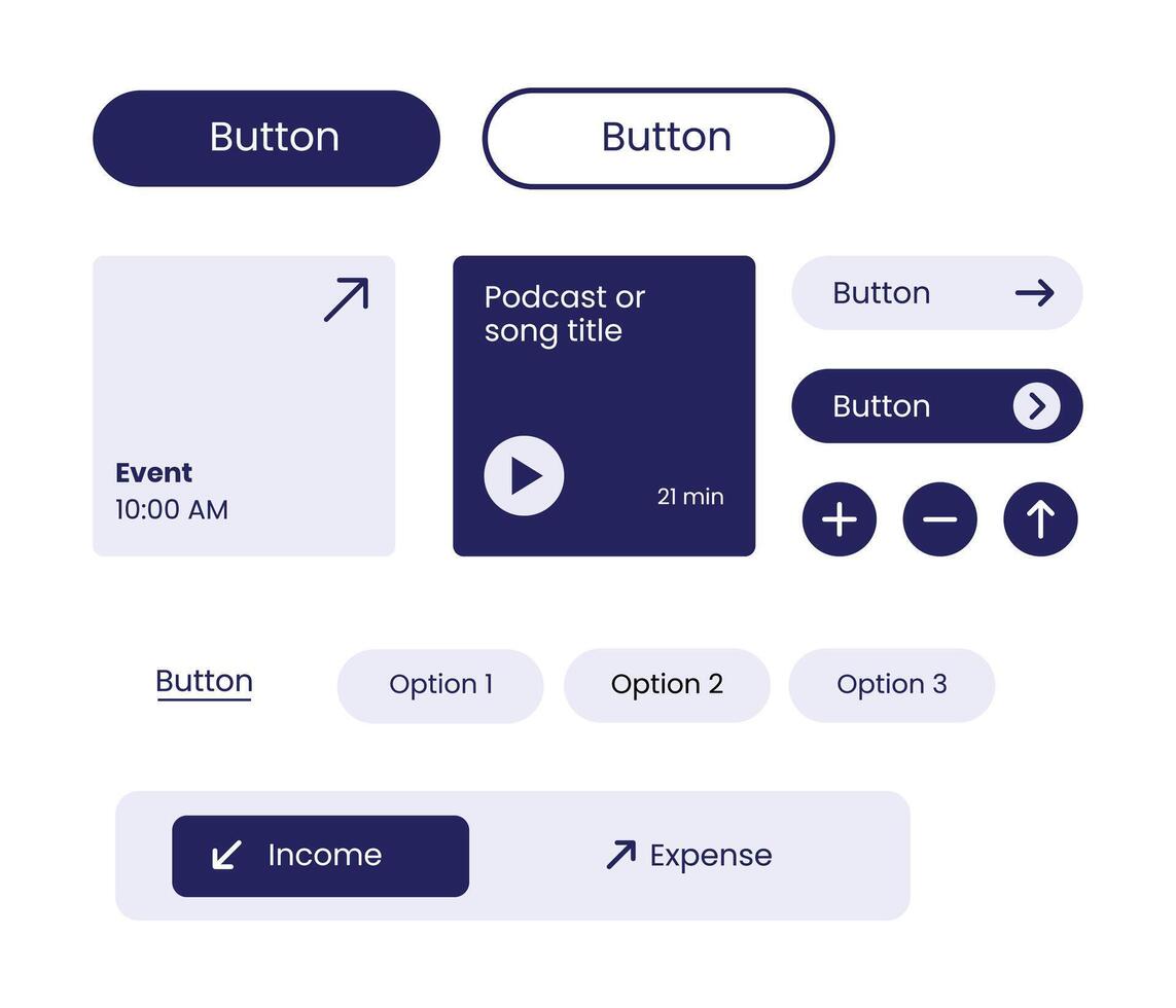 A user interface element with buttons, options, details. Stock Illustration vector