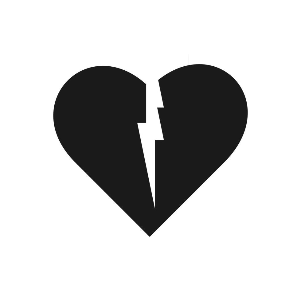 illustration of a heartbreak icon on white background vector