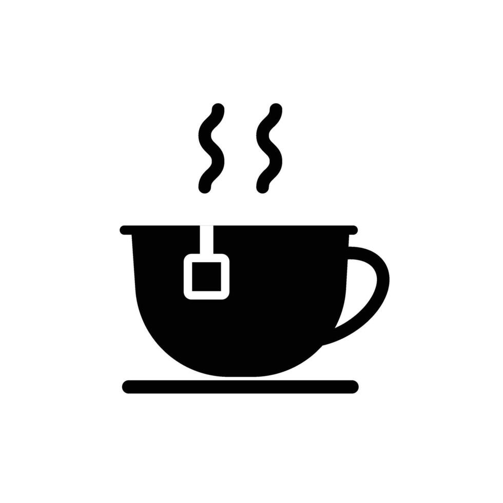 Tea Icon. Black and White. Stock Illustration vector
