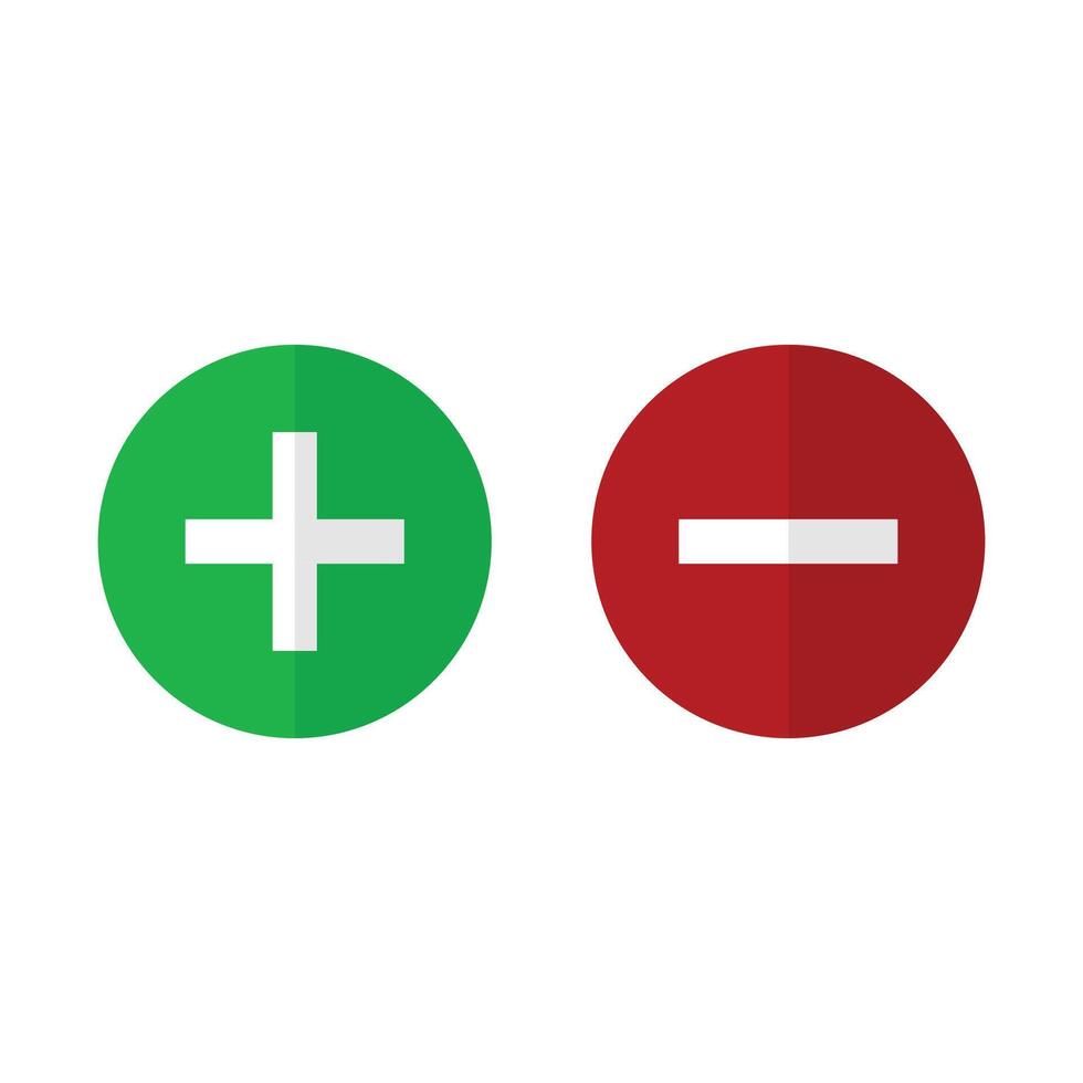 Plus and Minus Sign for website and apps. Stock Illustration. vector