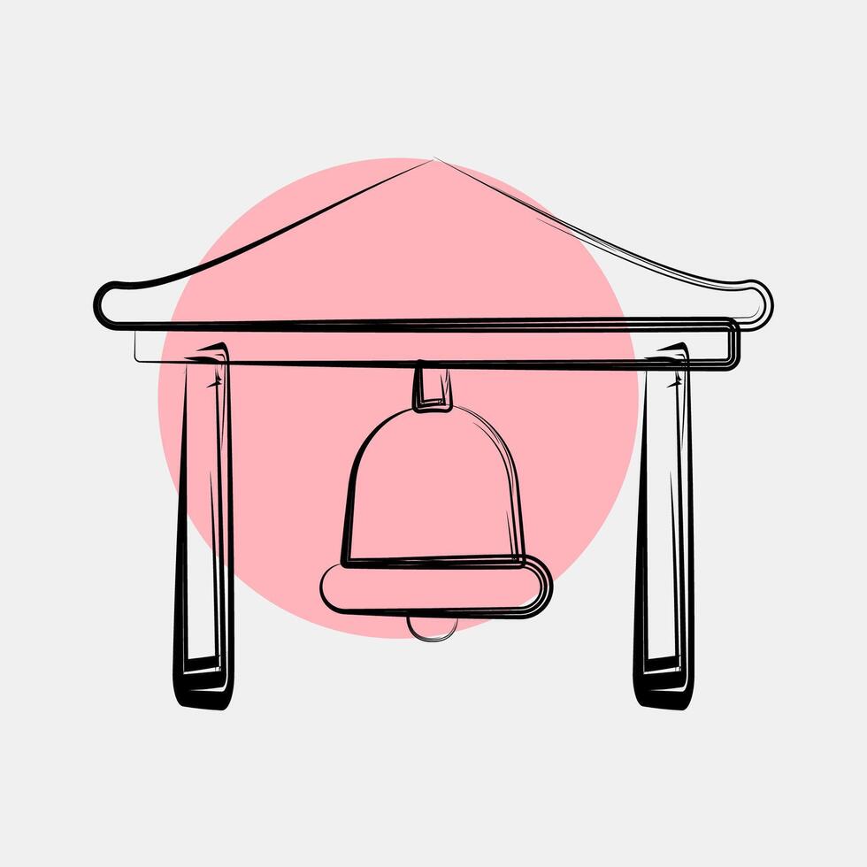 Icon bell. Buddhism and vesak elements. Icon in color spot style. vector