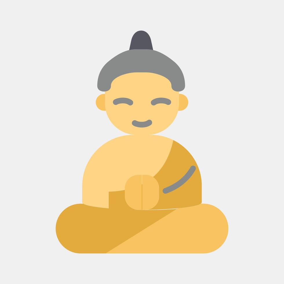 Icon meditation. Buddhism and vesak elements. Icon in flat style. vector