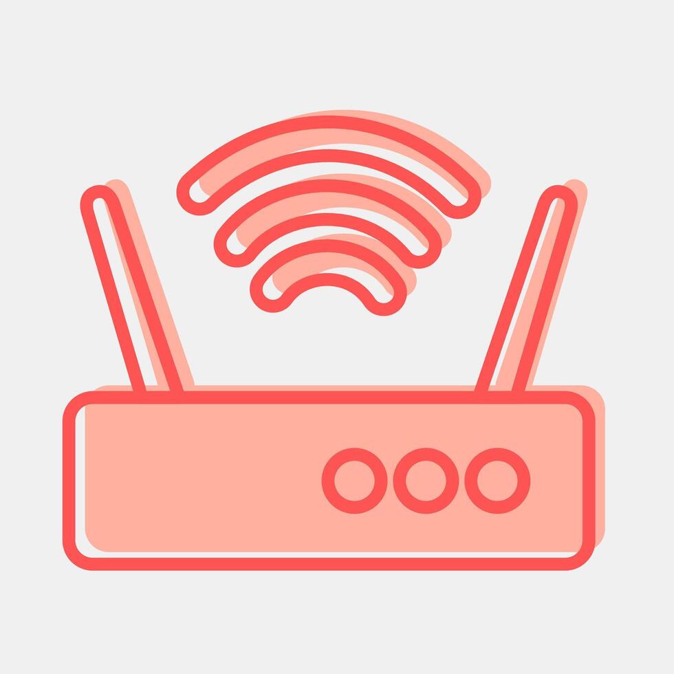 Icon router. Computer components elements. Icon in two tone style. vector