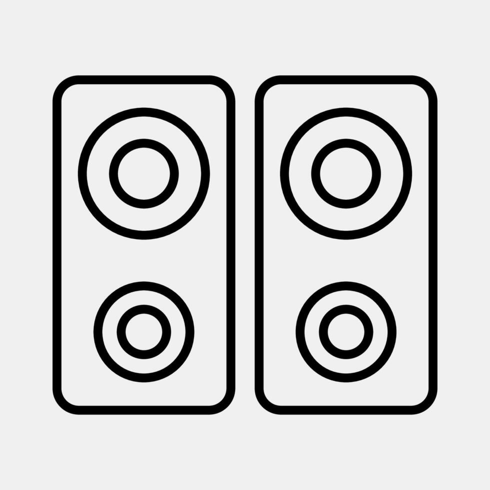 Icon music device. Computer components elements. Icon in line style. vector