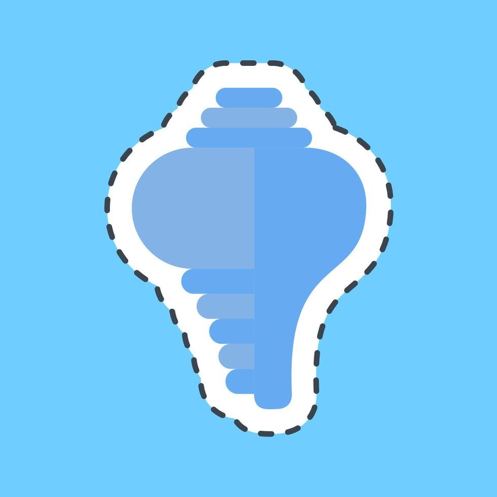 Cutting line sticker conch shell. Buddhism and vesak elements. vector