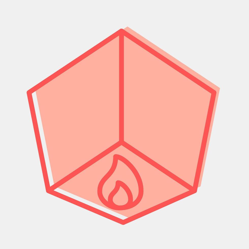 Icon sky lantern. Buddhism and vesak elements. Icon in two tone style. vector