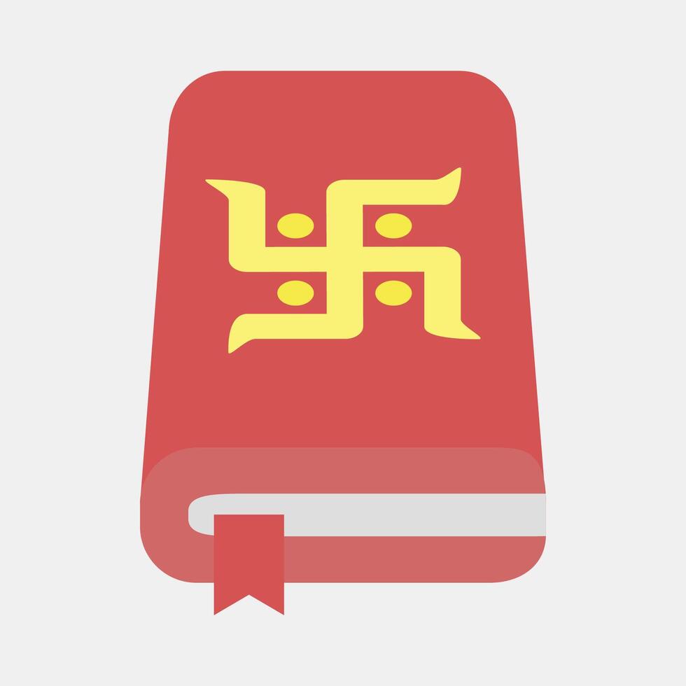 Icon holy book. Buddhism and vesak elements. Icon in flat style. vector