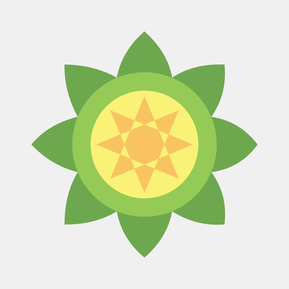 Icon mandala art. Buddhism and vesak elements. Icon in flat style. vector