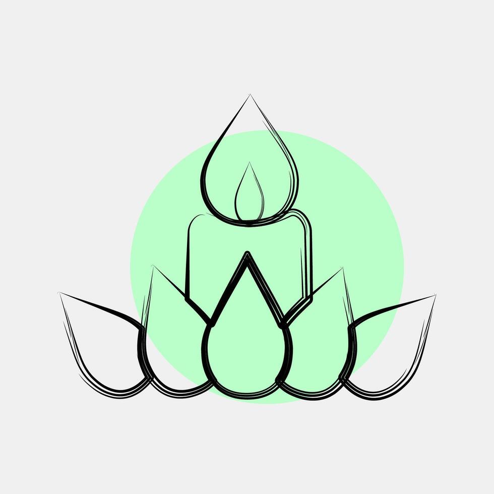 Icon candle. Buddhism and vesak elements. Icon in color spot style. vector