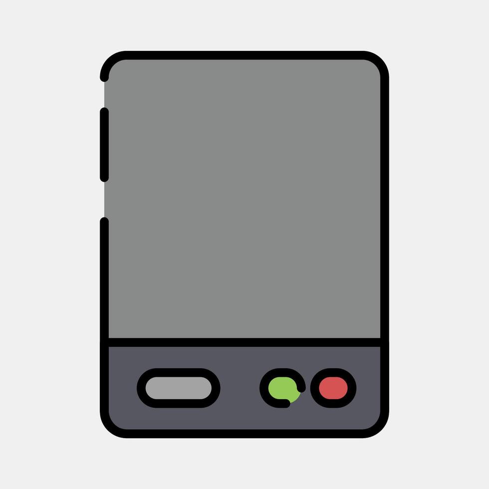 Icon external hard drive. Computer components elements. Icon in filled line style. vector