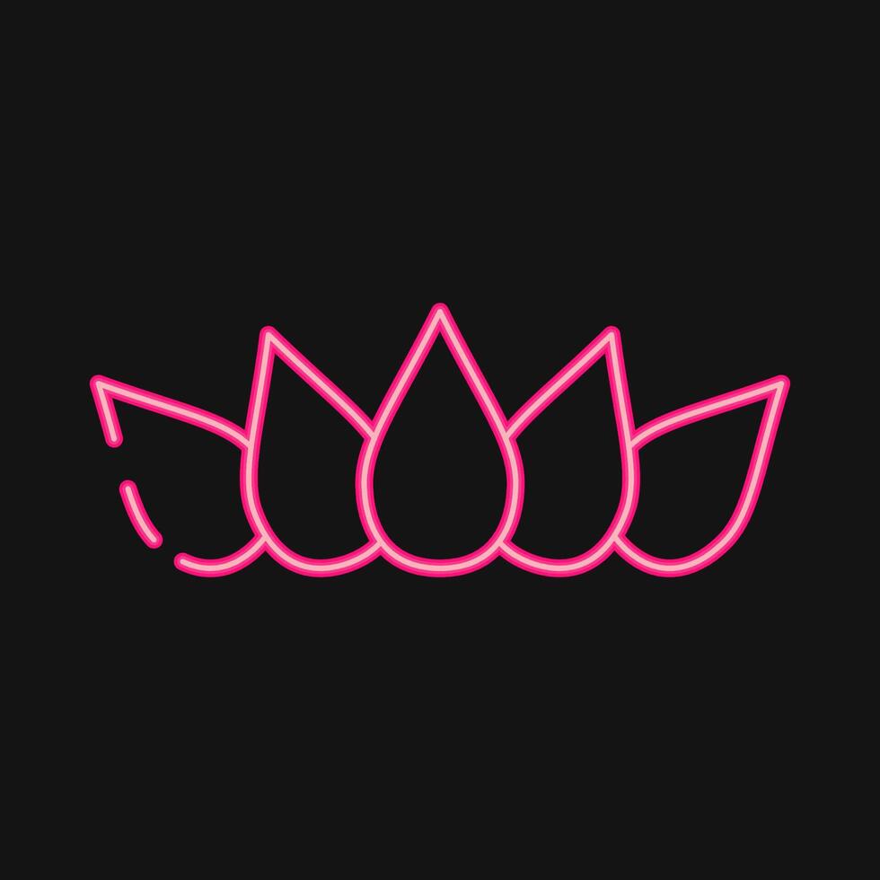 Icon lotus. Buddhism and vesak elements. Icon in neon style. vector