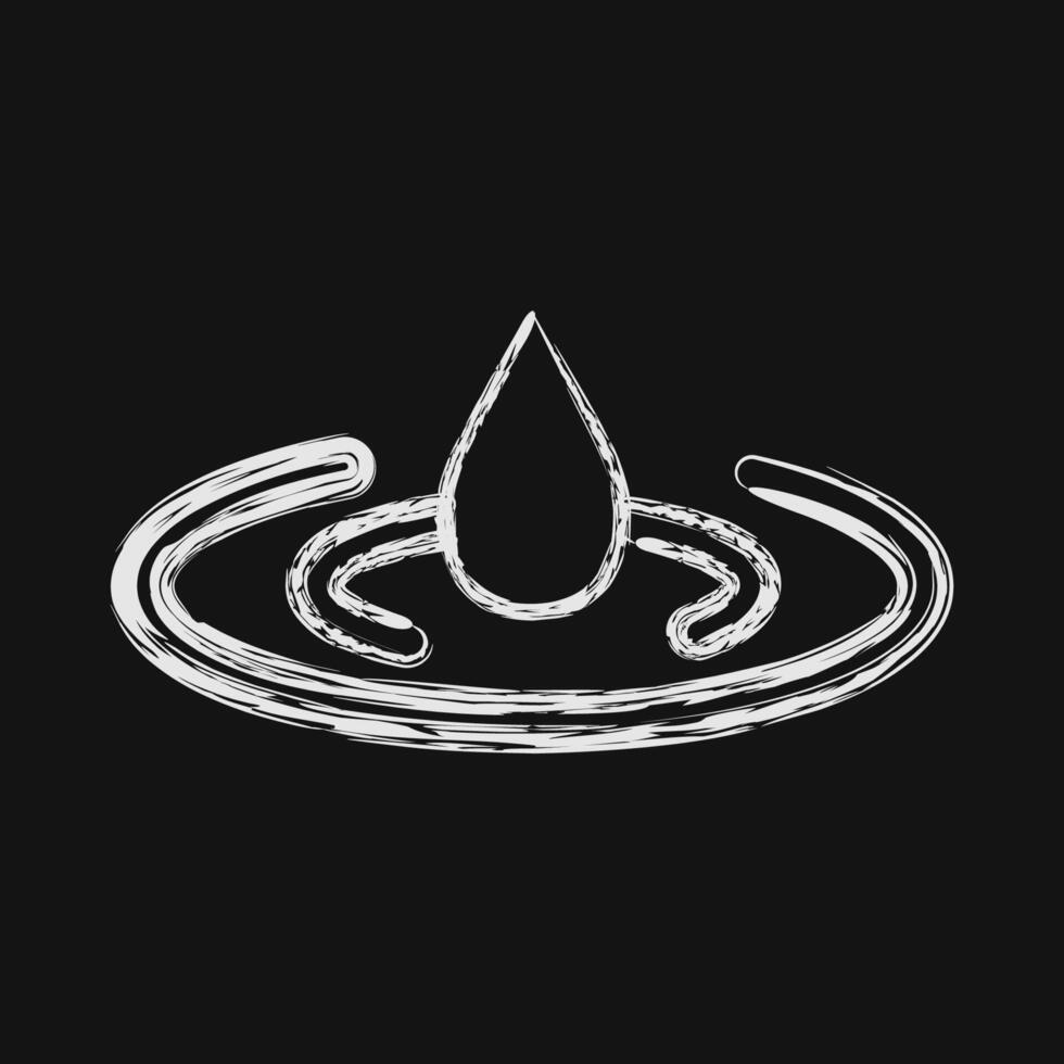 Icon holy water. Buddhism and vesak elements. Icon in chalk style. vector