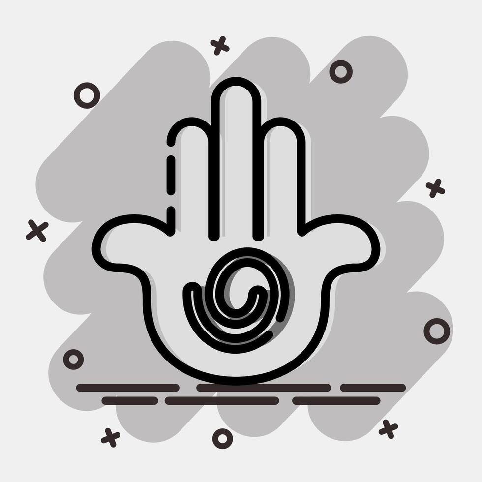 Icon hamsa. Buddhism and vesak elements. Icon in comic style. vector