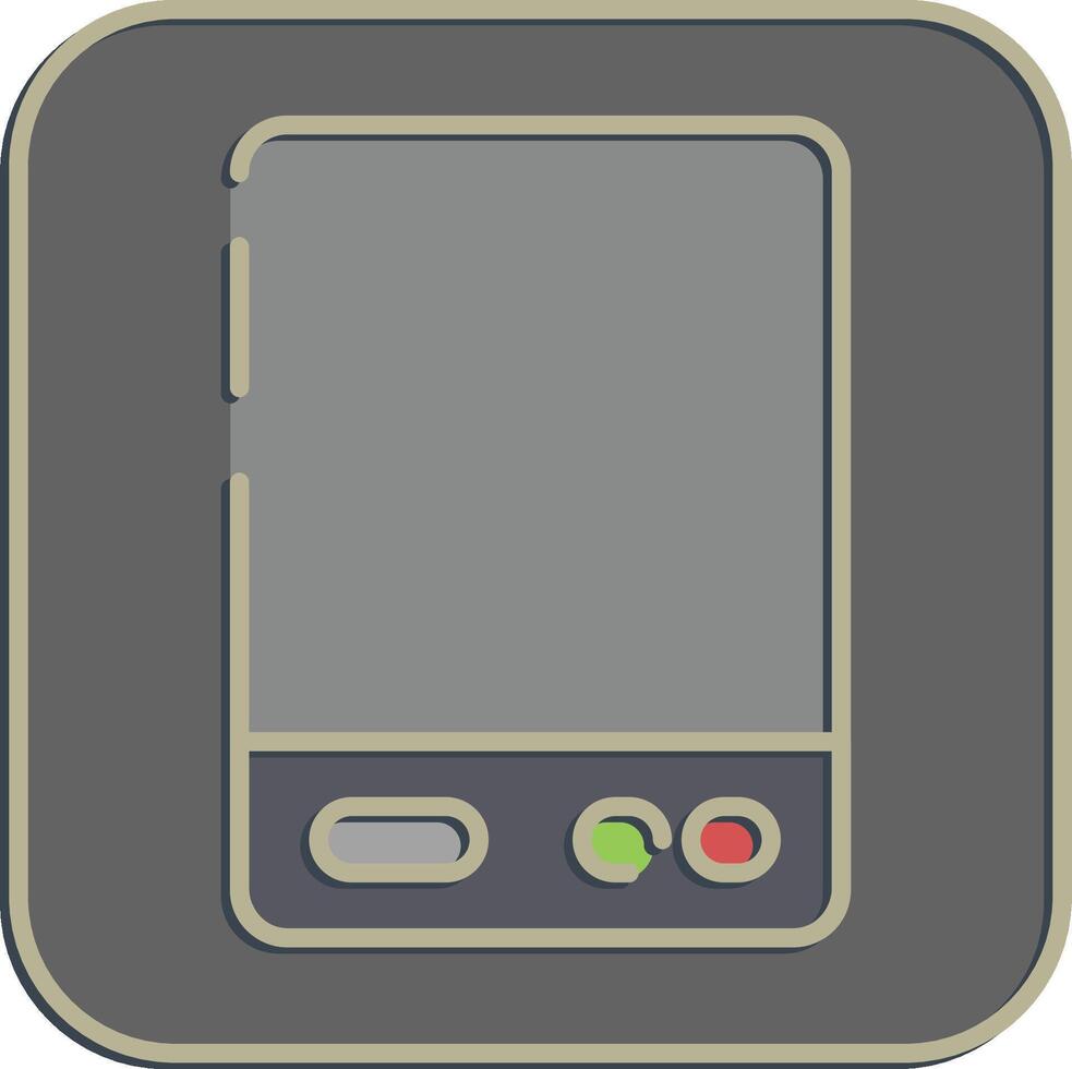 Icon external hard drive. Computer components elements. Icon in embossed style. vector