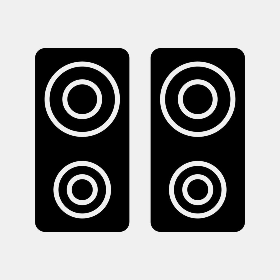 Icon music device. Computer components elements. Icon in glyph style. vector