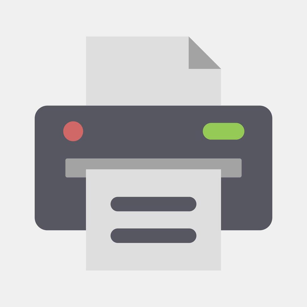 Icon printer. Computer components elements. Icon in flat style. vector