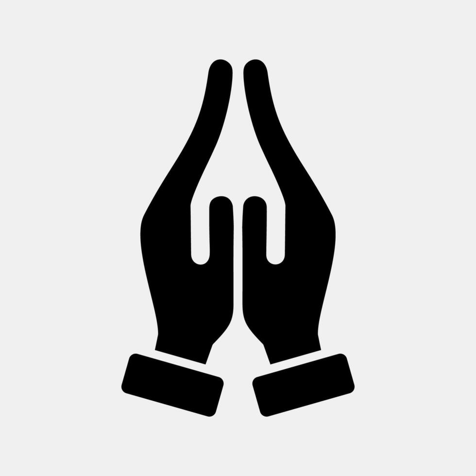 Icon prayer. Buddhism and vesak elements. Icon in glyph style. vector