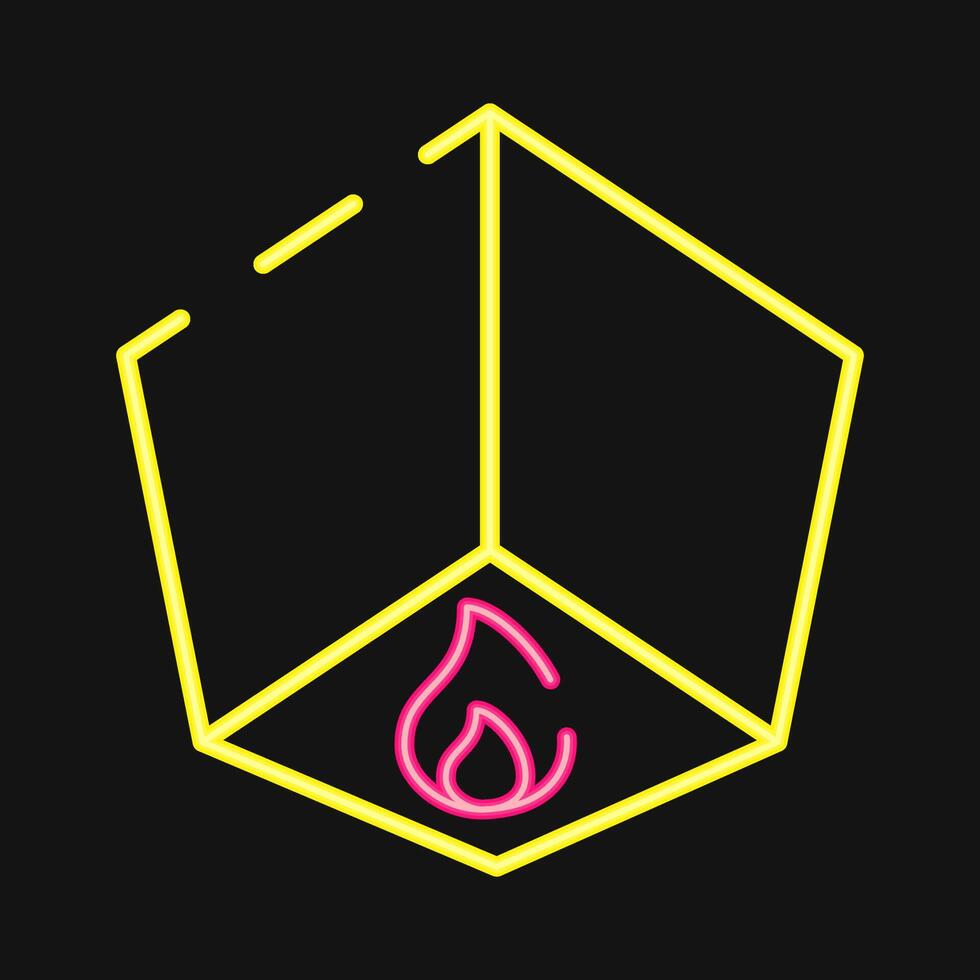 Icon sky lantern. Buddhism and vesak elements. Icon in neon style. vector