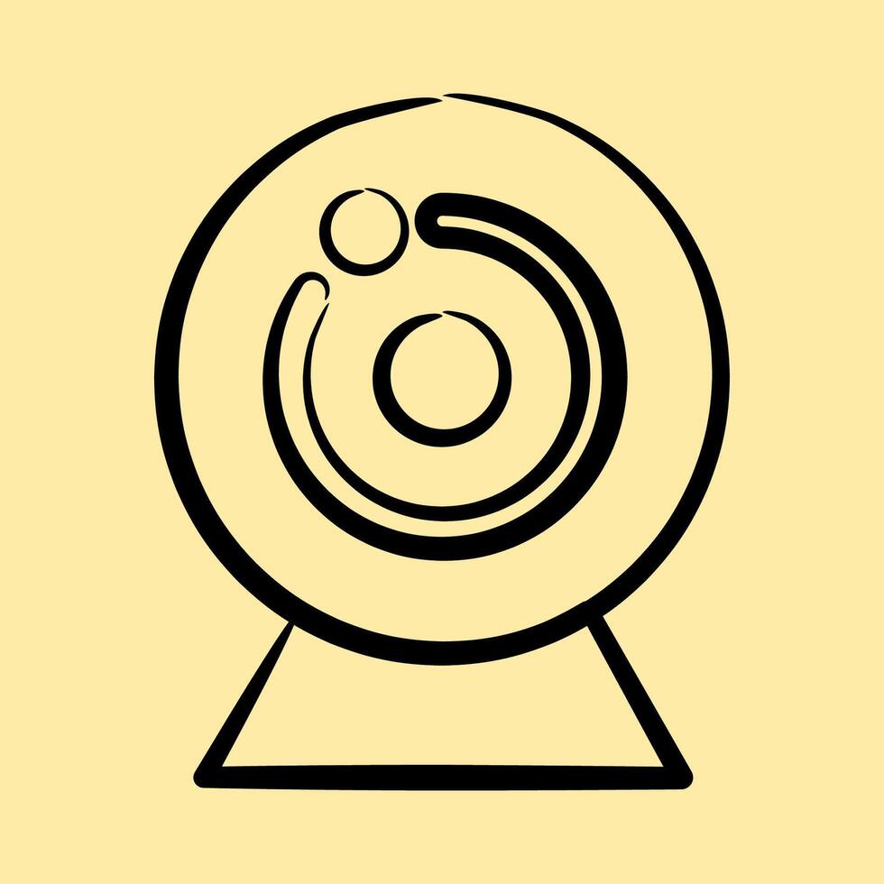 Icon camera. Computer components elements. Icon in hand drawn style. vector