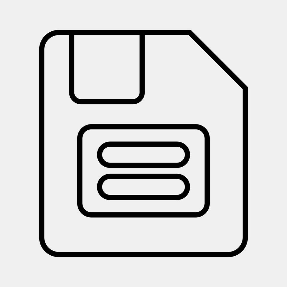 Icon floppy disk. Computer components elements. Icon in line style. vector