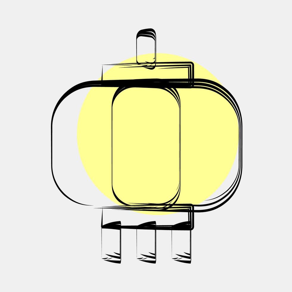 Icon lantern. Buddhism and vesak elements. Icon in color spot style. vector
