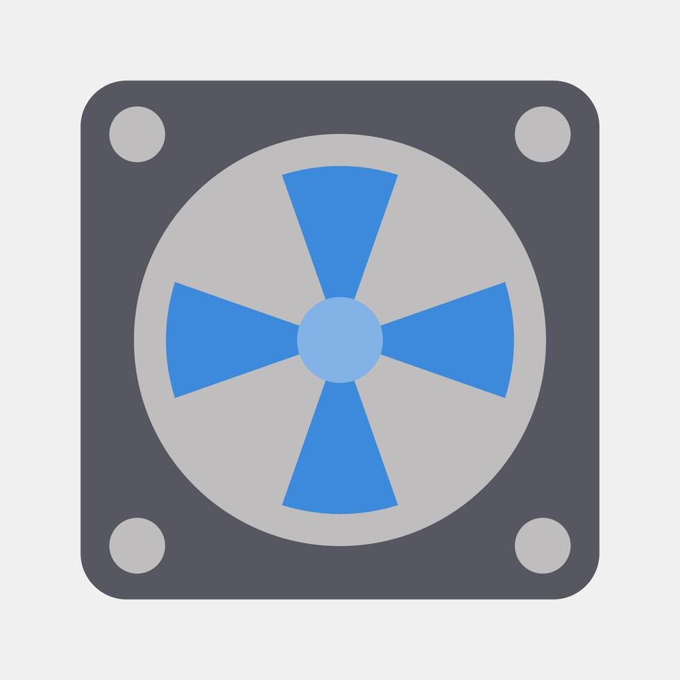 Icon cooling fan. Computer components elements. Icon in flat style. vector