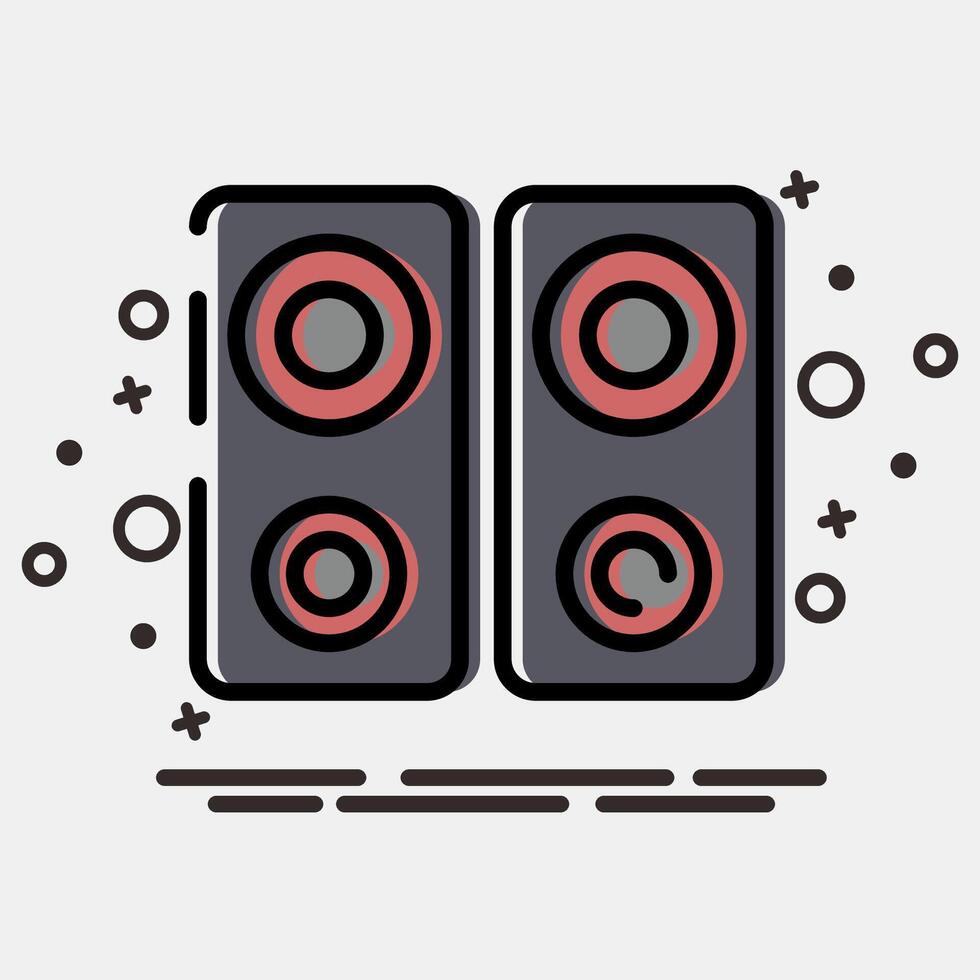 Icon music device. Computer components elements. Icon in MBE style. vector