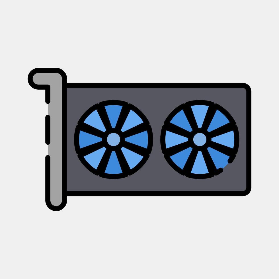 Icon graphics. Computer components elements. Icon in filled line style. vector
