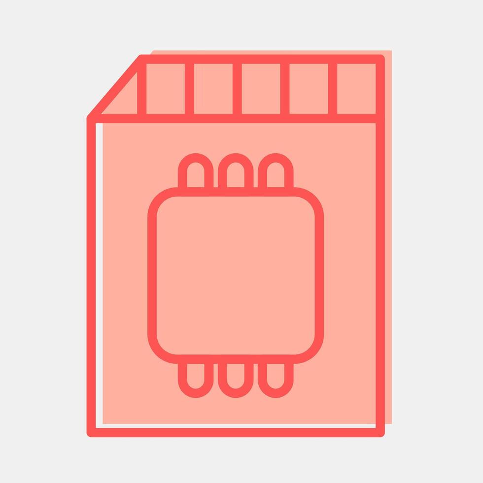 Icon memory card. Computer components elements. Icon in two tone style. vector