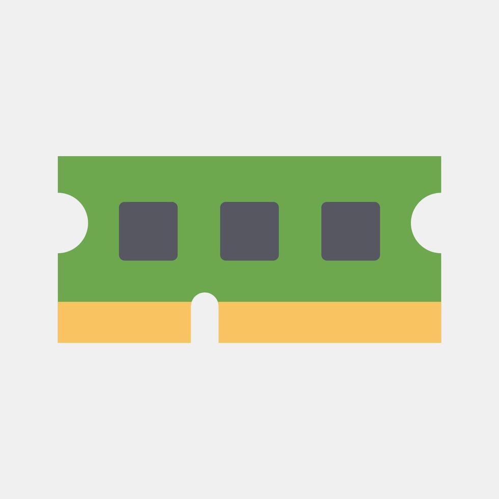 Icon ram. Computer components elements. Icon in flat style. vector