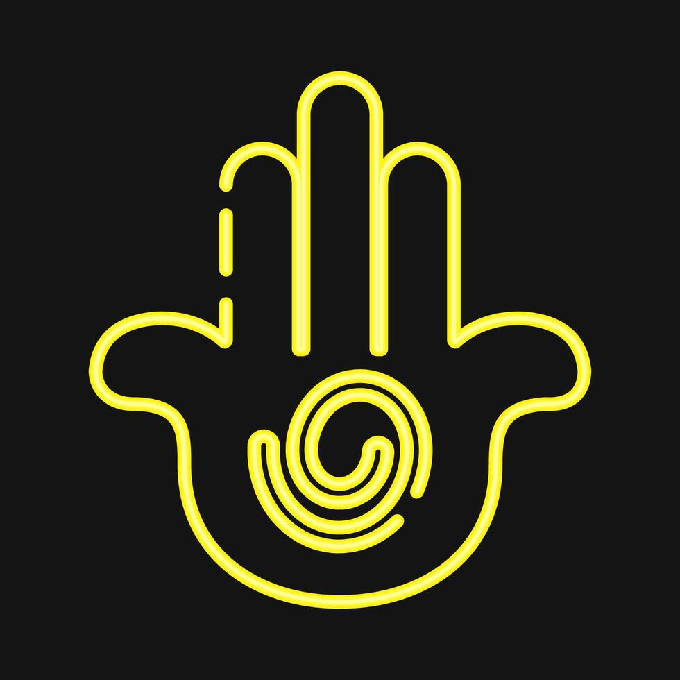 Icon hamsa. Buddhism and vesak elements. Icon in neon style. vector
