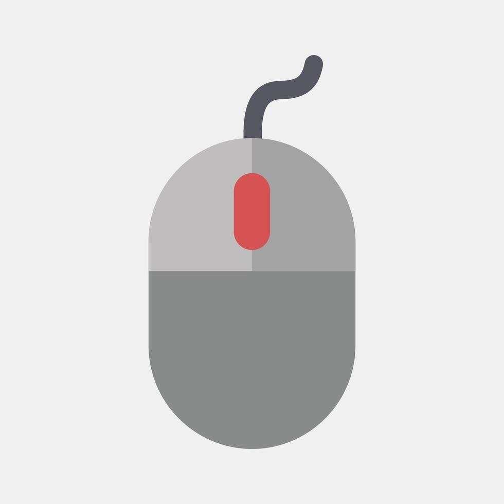 Icon mouse. Computer components elements. Icon in flat style. vector