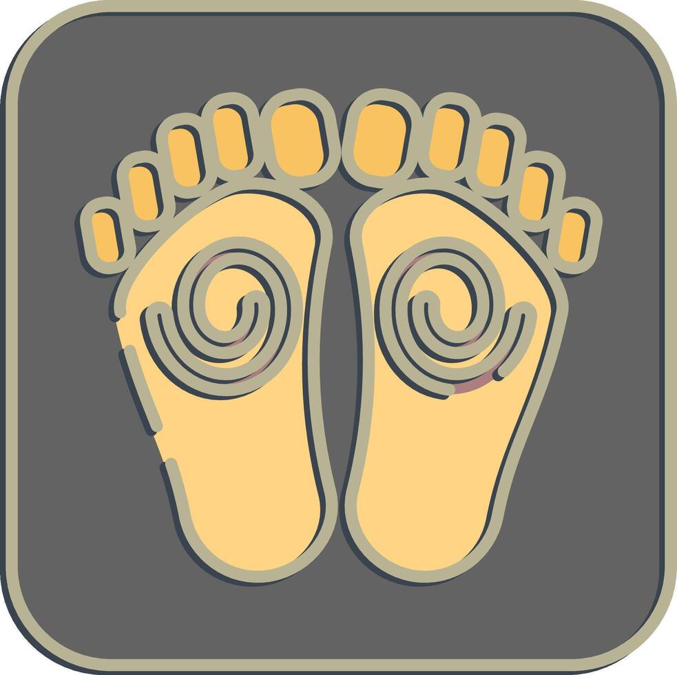 Icon buddha feet. Buddhism and vesak elements. Icon in embossed style. vector